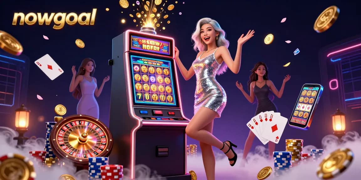 Experience thrilling moments at nowgoal with a stunning slot machine jackpot celebration.