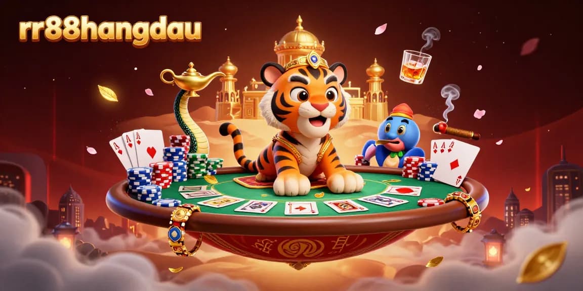 Join the excitement at rr88hangdau with a thrilling Asian casino scene featuring a sultan and poker elements.
