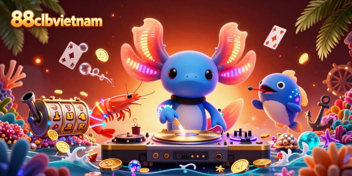 Spin to win with the 88clbvietnam casino scene featuring vibrant characters and gold treasures.