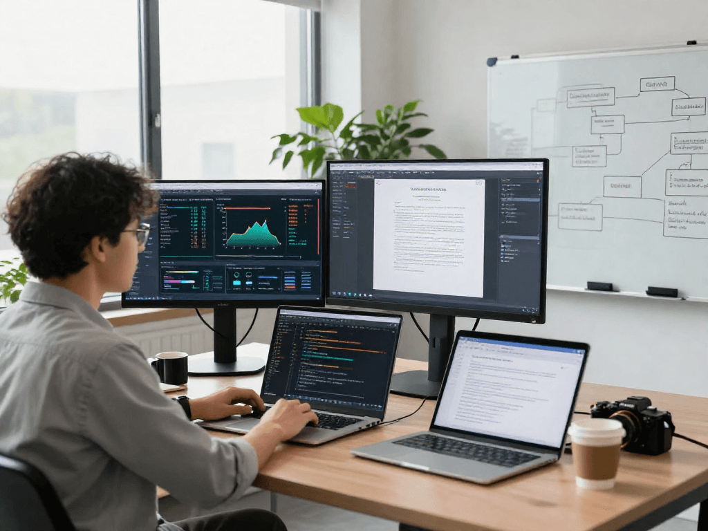 Advanced document fraud detection analysis in a modern office with AI analytics and risk assessments.