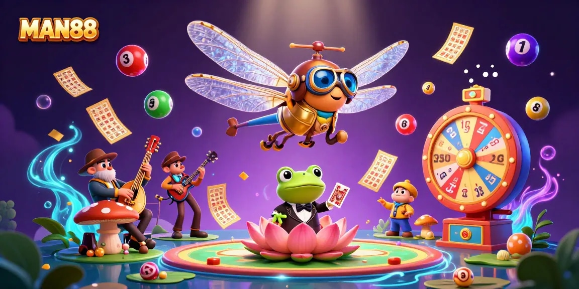 Experience thrilling gaming adventures at MAN88 with captivating 3D casino characters in an exciting setting.