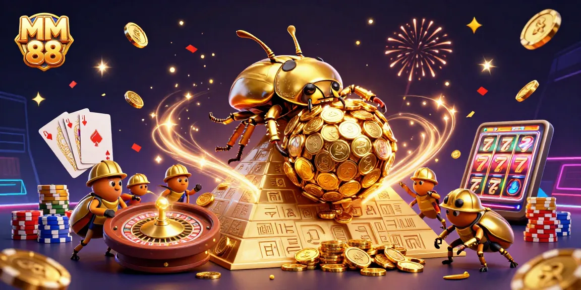 Experience the excitement of MM 88 with vibrant casino elements in this stunning illustration.
