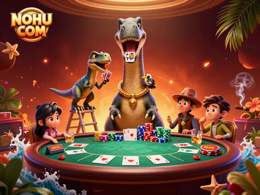 Entertain and win big at NOHU COM with iconic poker characters and vibrant casino elements.