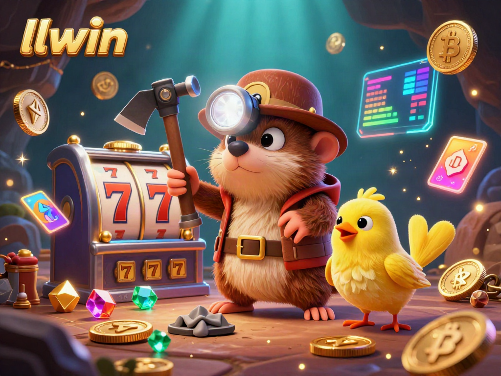 Experience thrilling gaming at llwin with a cartoon mole mining treasures in an exciting casino setting.