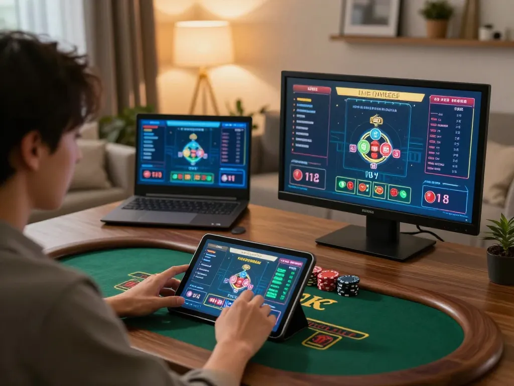 Play blackjack online at vipwin in a cozy and stylish home setup.