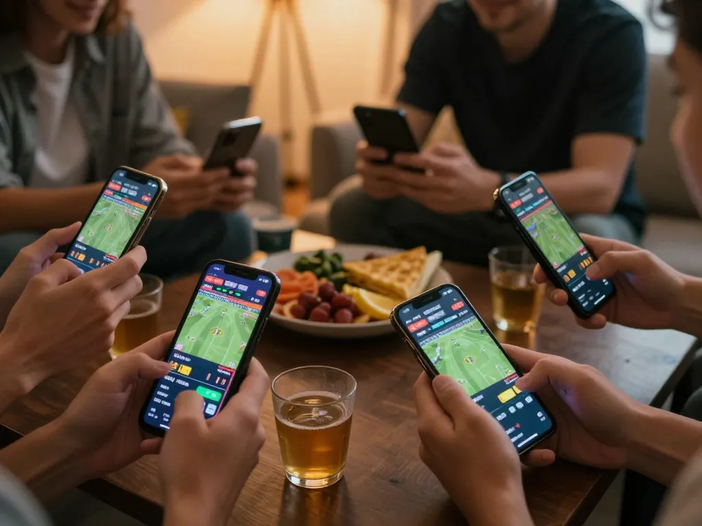 Engaging scene on https://lc88pro.com showing active sports betting on mobile devices.