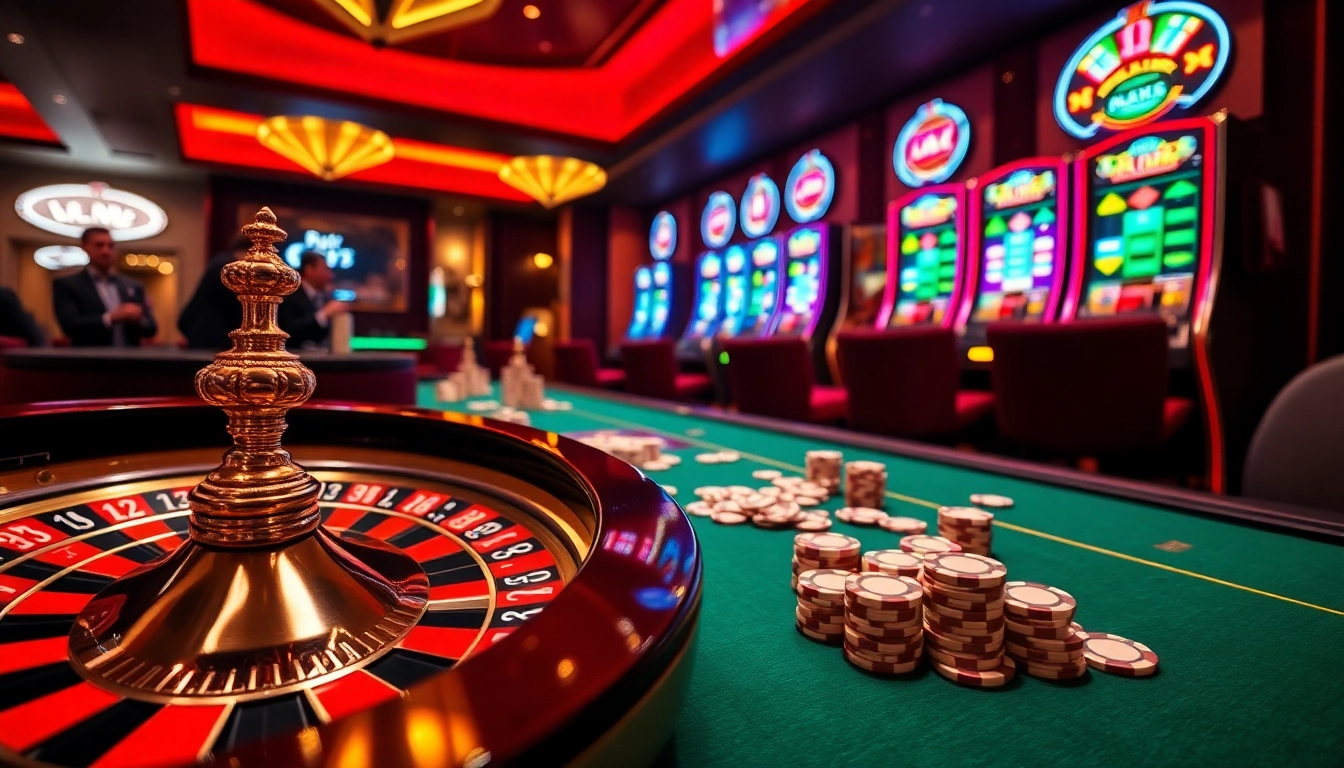 Experience high-stakes excitement at https://luck8.discount/ with luxurious casino tables and vibrant slot machines.