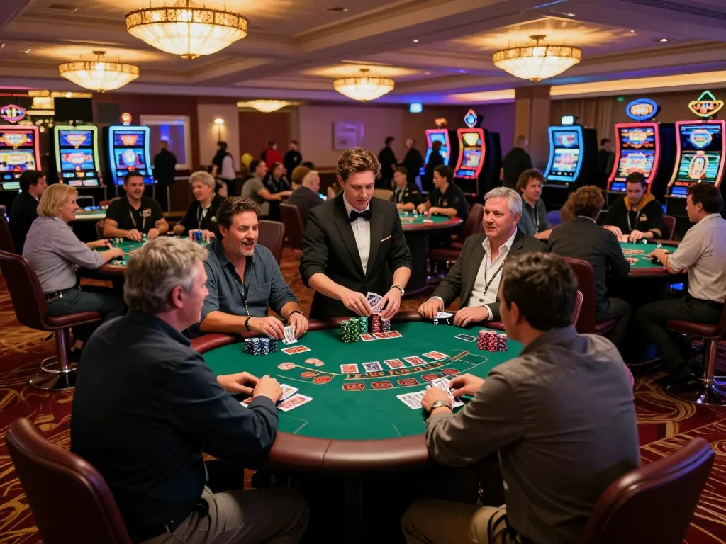 Experience thrilling blackjack action at F8BET casino tables with players making strategic bets.