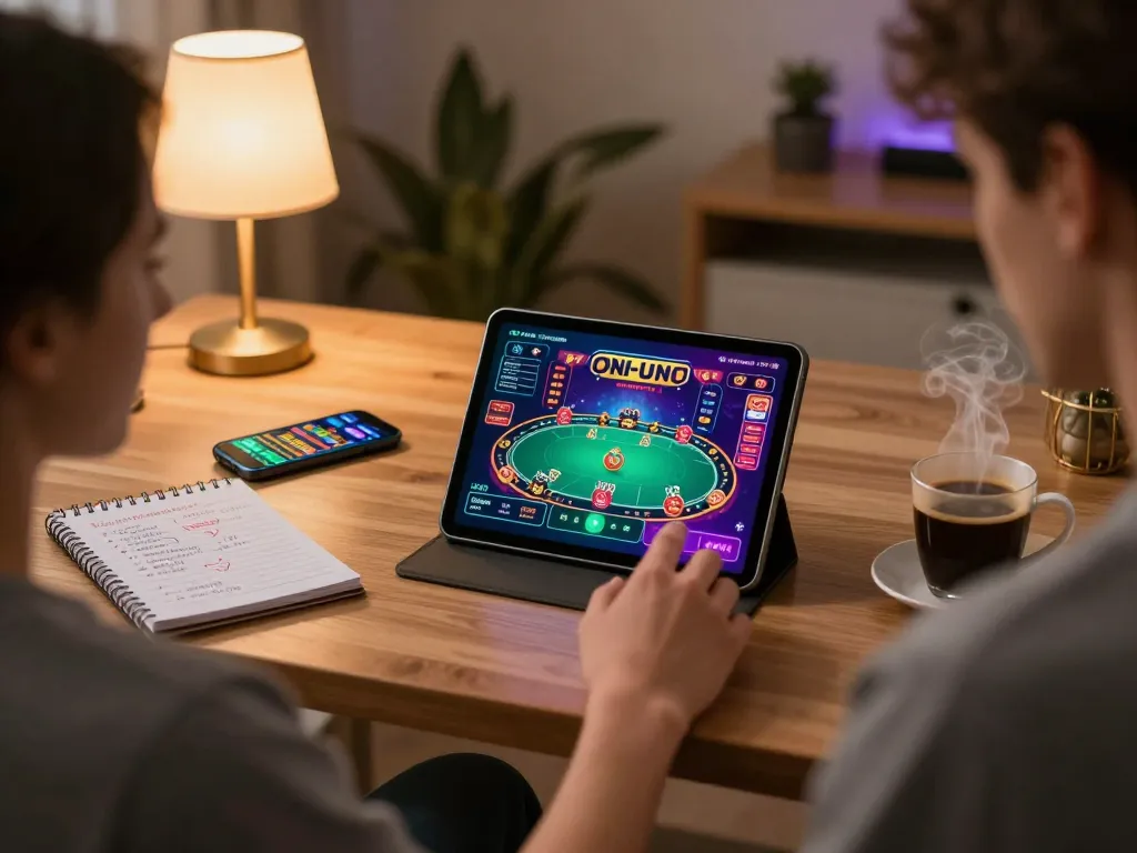 Engaging gameplay experience on trang chủ lc88 with a tablet, warm home setting