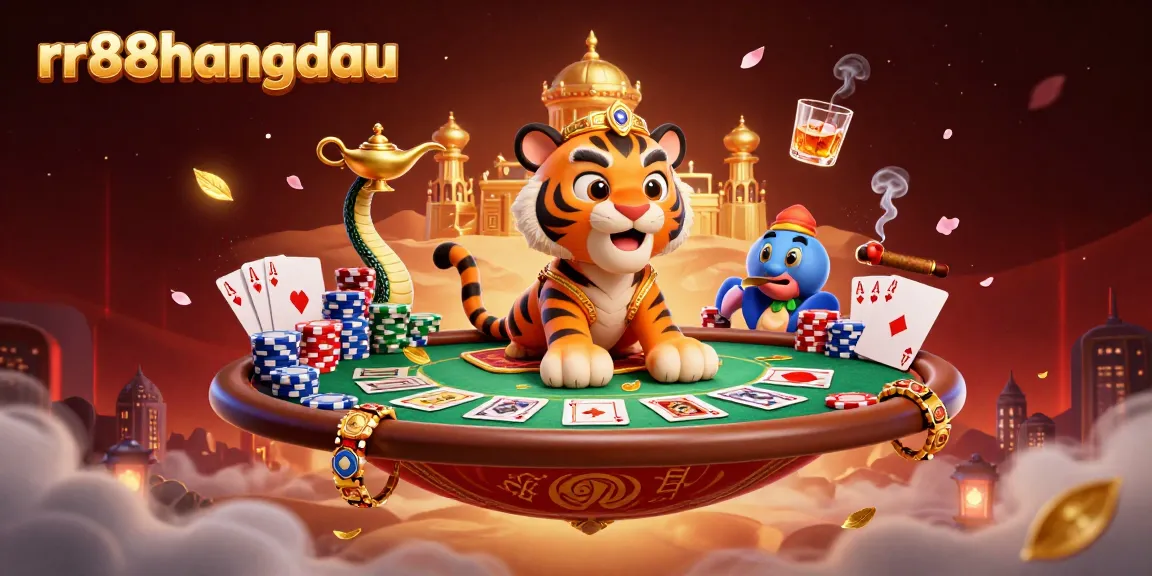 Join the excitement at rr88hangdau with a thrilling Asian casino scene featuring a sultan and poker elements.