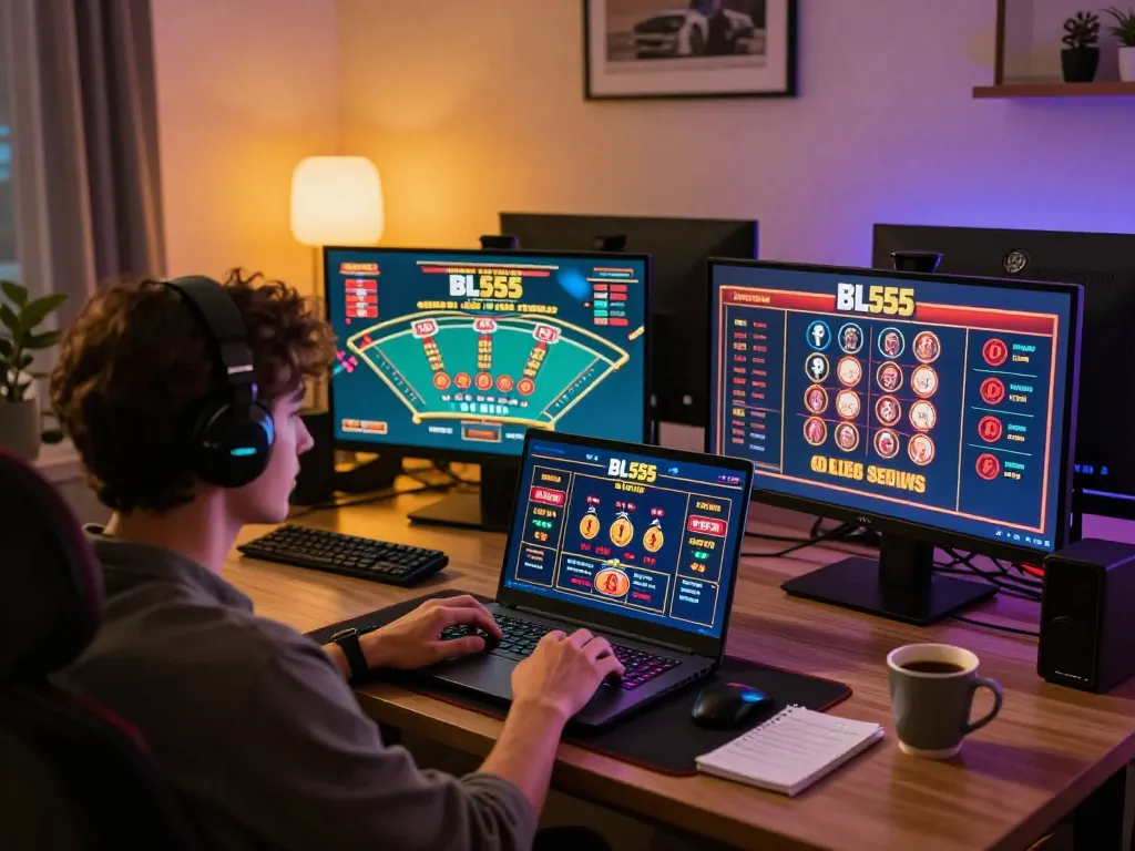 Engaging online gaming session at BL555 casino with a player focused on multiple games.
