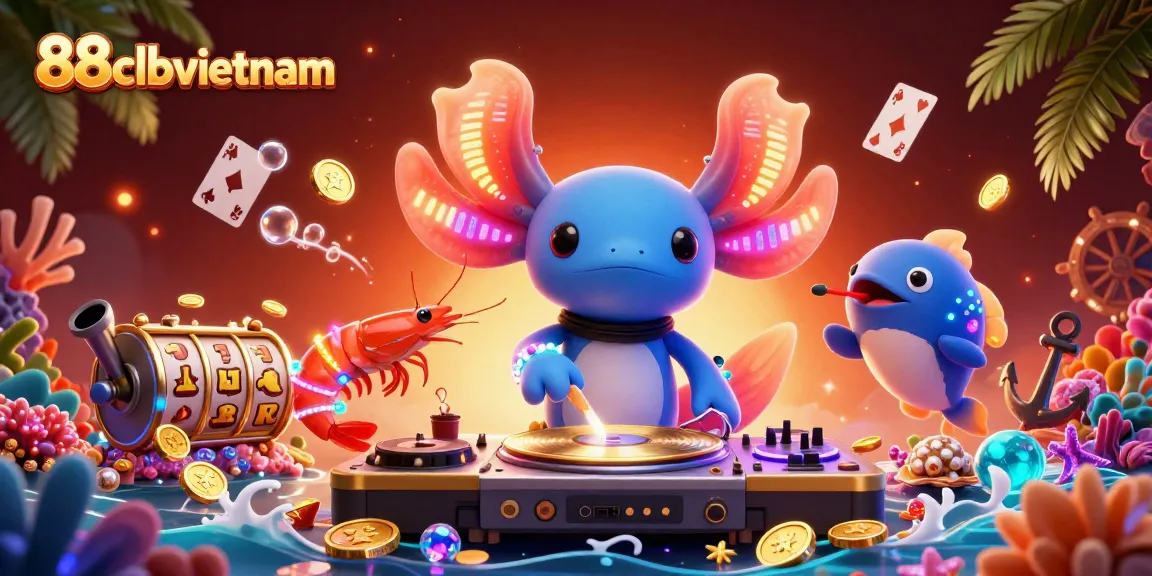 Spin to win with the 88clbvietnam casino scene featuring vibrant characters and gold treasures.