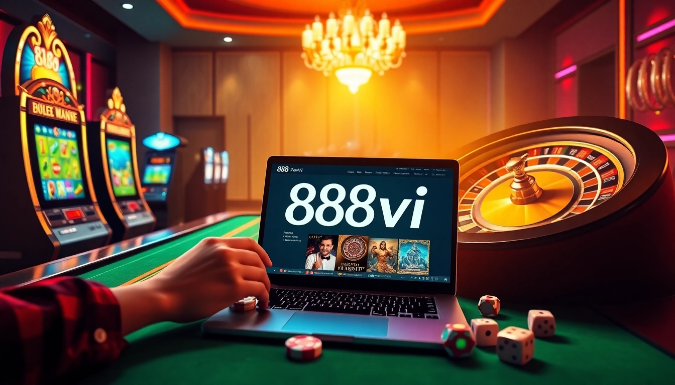 Experience the thrill of winning at 888vi with vibrant casino chips and a luxurious gambling atmosphere.
