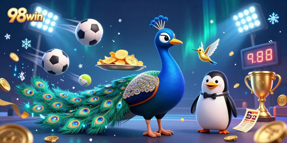 Win big at 98win with exciting games and rich casino elements illustrated in 3D.