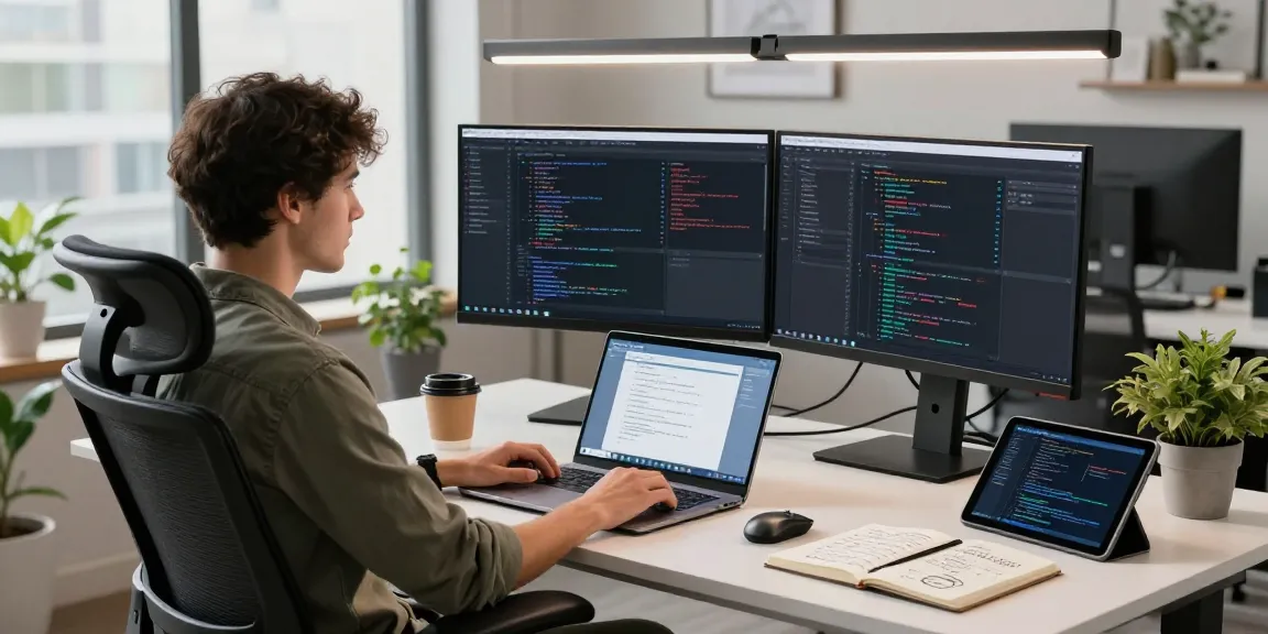 WPS Download on a modern software developer's screen in a bright workspace