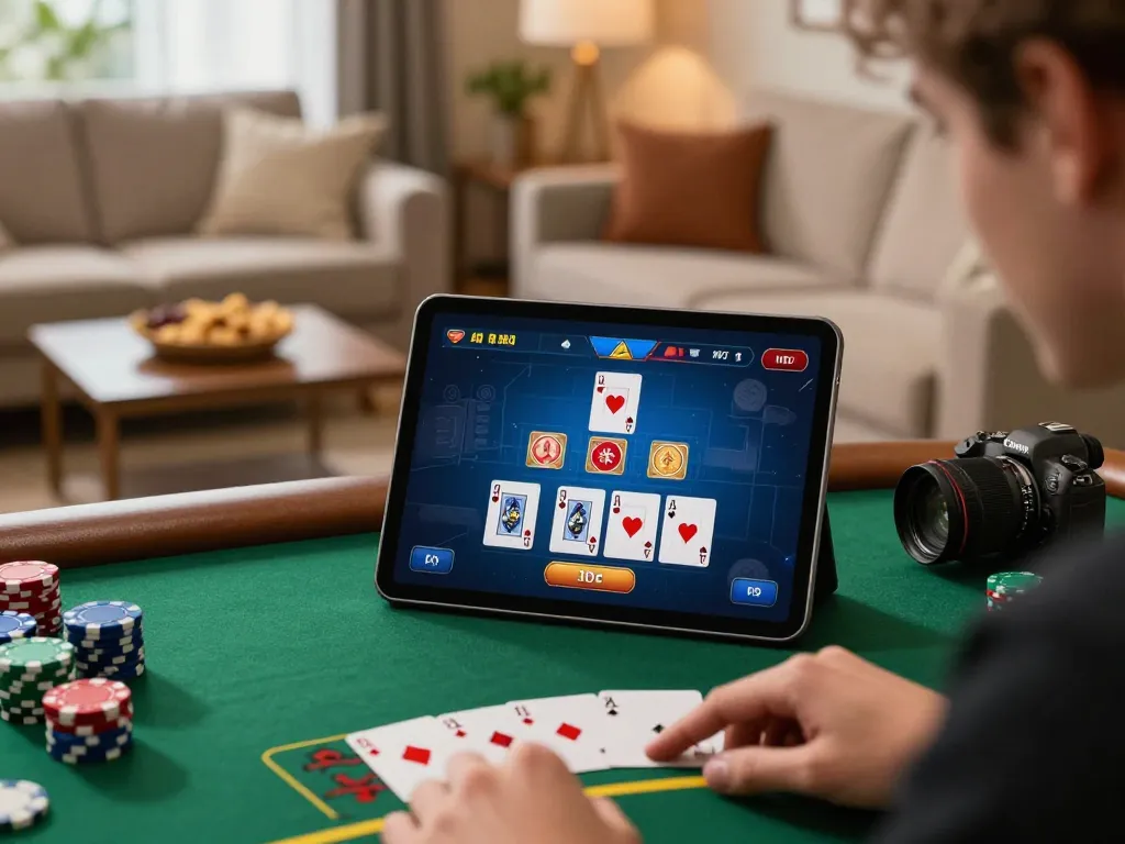 Player enjoying live dealer blackjack on tablet, emphasizing safe gaming at trang chủ lc88.