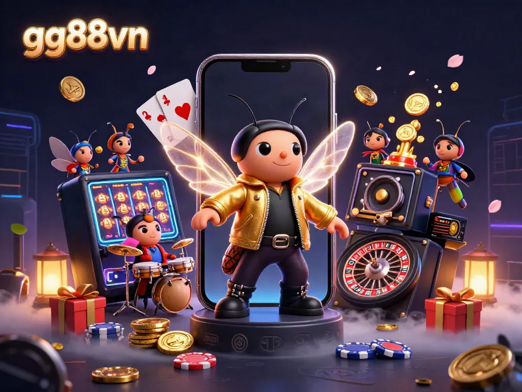 Spin the reels at gg88vn with vibrant casino action featuring a rock star scene.