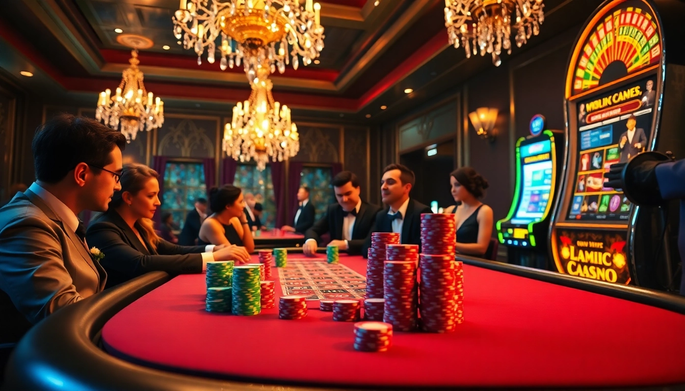 Experience high-stakes excitement at https://lu88n.com/ with elegant poker players and vibrant casino ambiance.