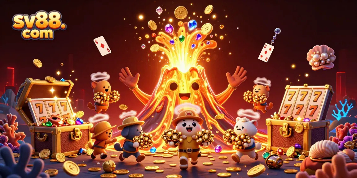 Experience thrilling wins at sv88. com with a vibrant underwater treasure hunt filled with spinning slot reels and gems.